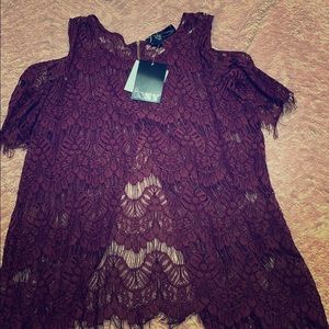 See through lace detail top